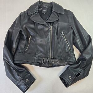 Express Black Leather Moto Jacket